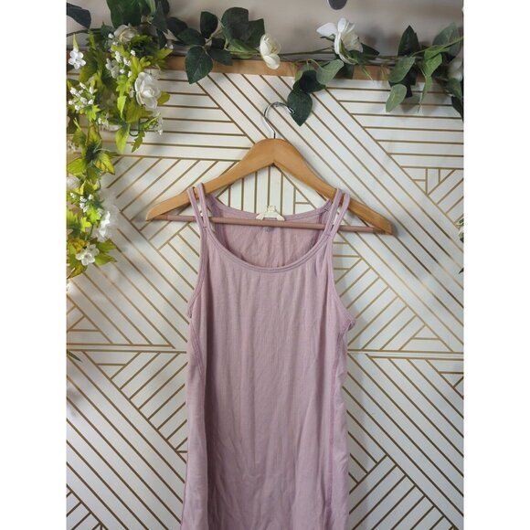 ATHLETA Women's Pink Ribbed Tank Top Sleeveless Cotton Size Medium - Picture 2 of 7